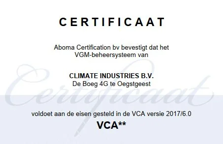 VCA** Certificaat
